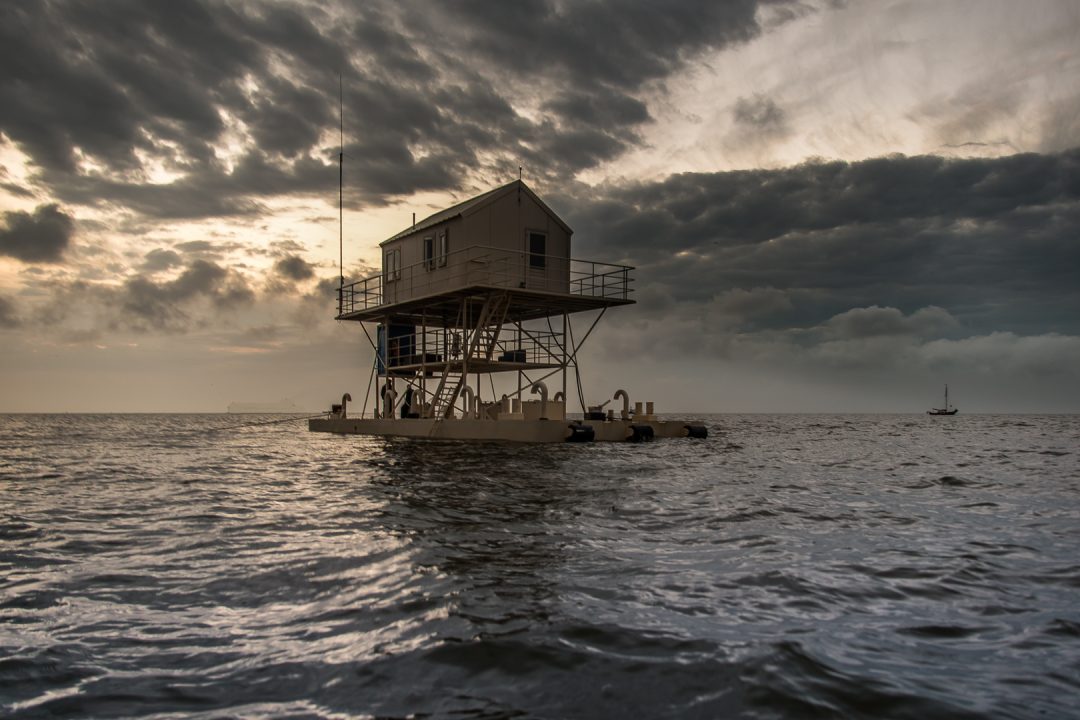 De Wadtoren van het N.I.O.Z. op het eiland Richel ten zuid-oosten van Vlieland.